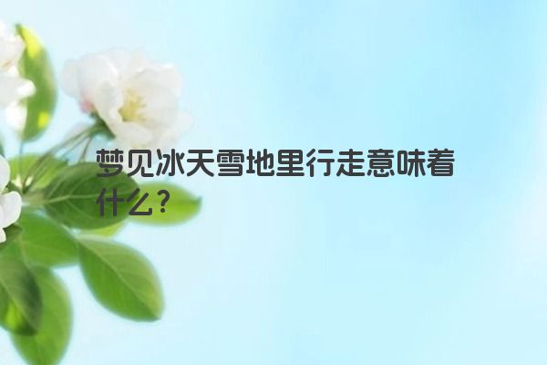 梦见冰天雪地里行走意味着什么？