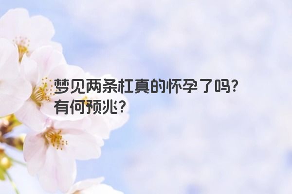梦见两条杠真的怀孕了吗？有何预兆？