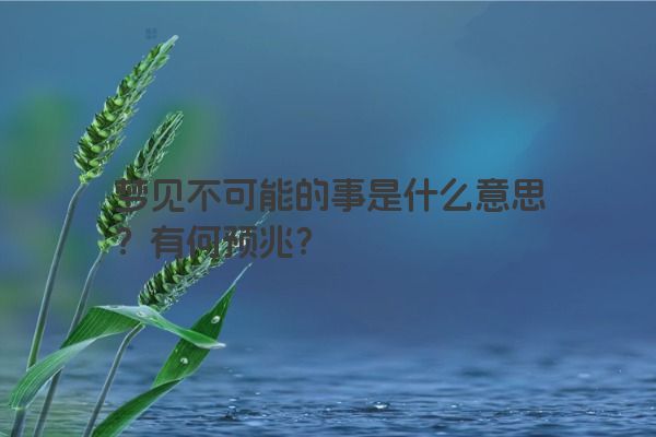 梦见不可能的事是什么意思？有何预兆？