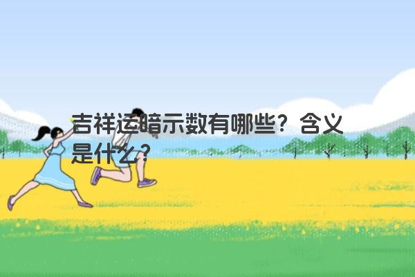 吉祥运暗示数有哪些？含义是什么？