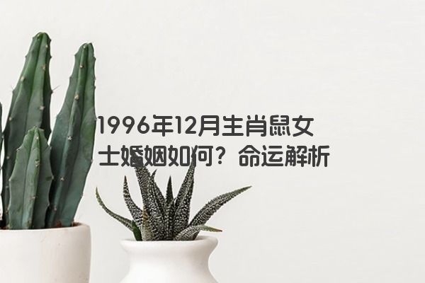 1996年12月生肖鼠女士婚姻如何？命运解析