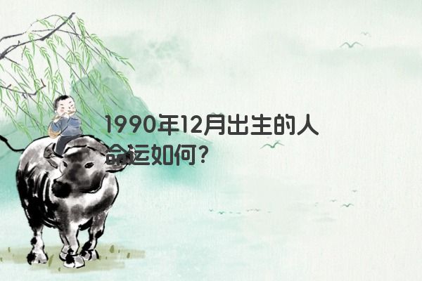 1990年12月出生的人命运如何？