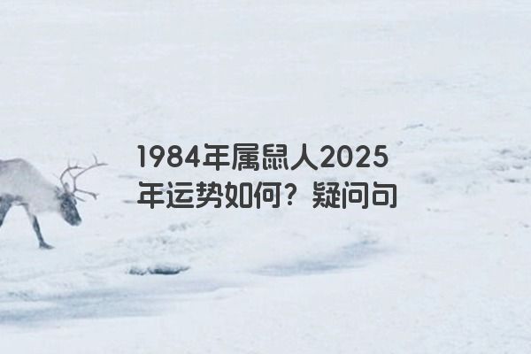 1984年属鼠人2025年运势如何？疑问句