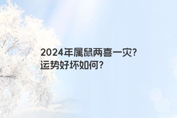 2024年属鼠两喜一灾？运势好坏如何？