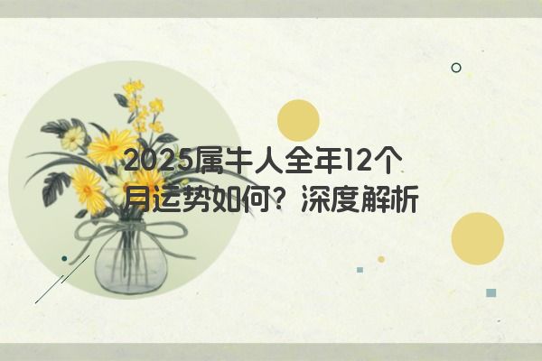 2025属牛人全年12个月运势如何？深度解析