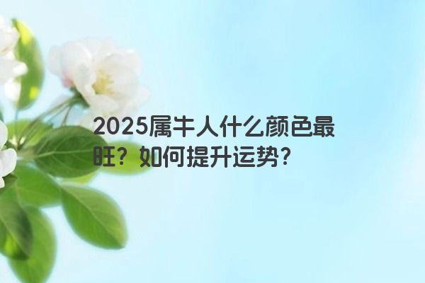 2025属牛人什么颜色最旺？如何提升运势？