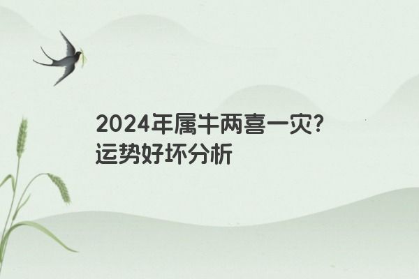 2024年属牛两喜一灾？运势好坏分析