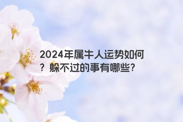 2024年属牛人运势如何？躲不过的事有哪些？