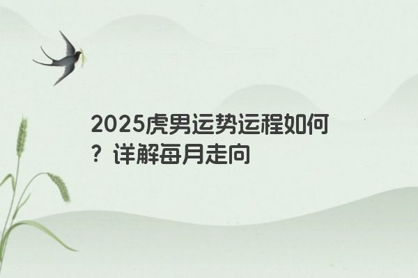 2025虎男运势运程如何？详解每月走向
