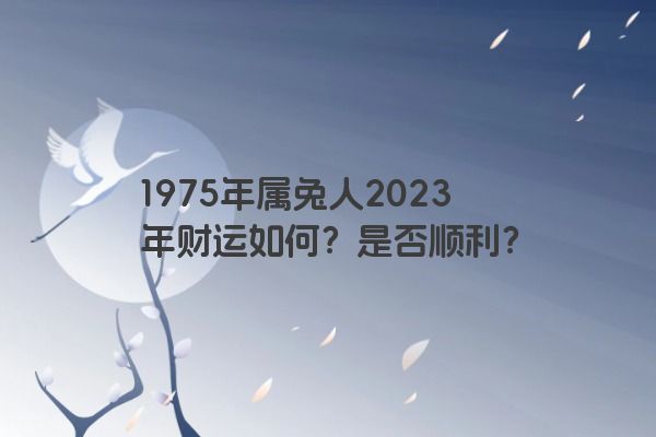 1975年属兔人2023年财运如何？是否顺利？