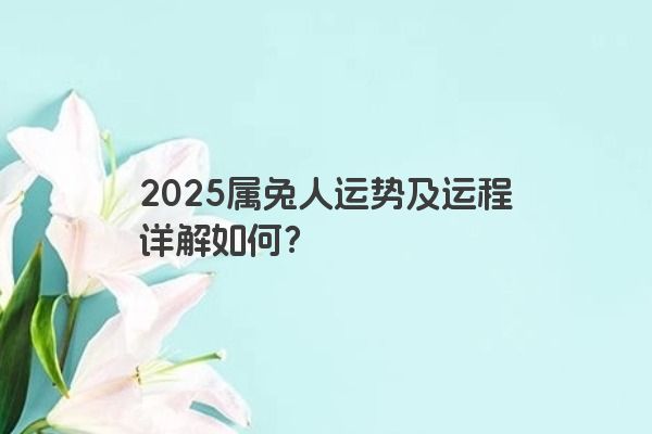 2025属兔人运势及运程详解如何？