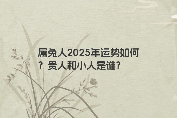 属兔人2025年运势如何？贵人和小人是谁？