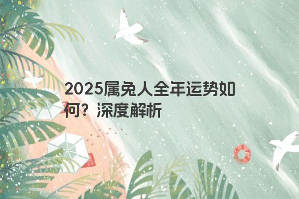 2025属兔人全年运势如何？深度解析