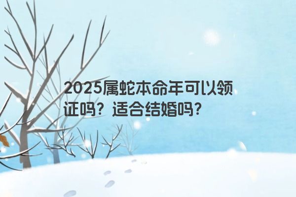2025属蛇本命年可以领证吗？适合结婚吗？