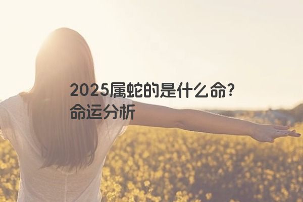 2025属蛇的是什么命？命运分析