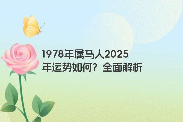 1978年属马人2025年运势如何？全面解析