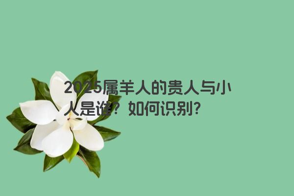 2025属羊人的贵人与小人是谁？如何识别？