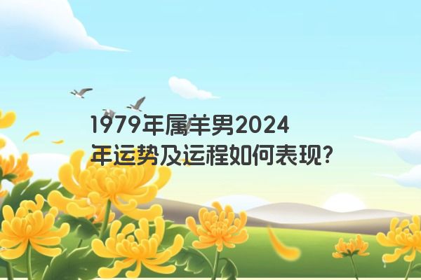 1979年属羊男2024年运势及运程如何表现？