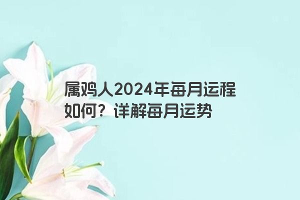属鸡人2024年每月运程如何？详解每月运势