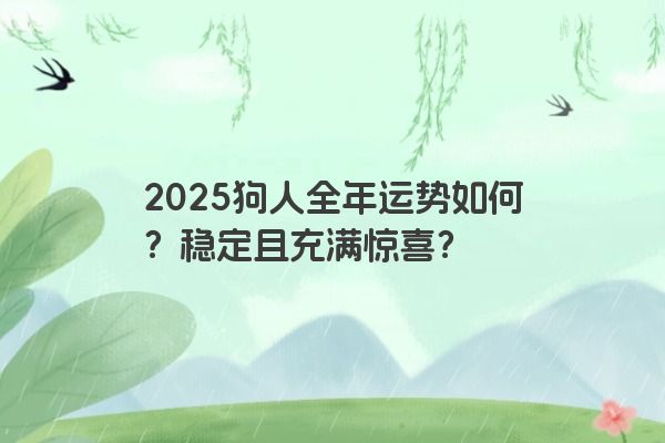 2025狗人全年运势如何？稳定且充满惊喜？