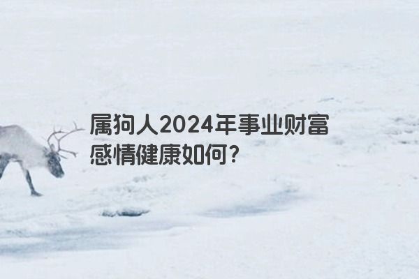 属狗人2024年事业财富感情健康如何？