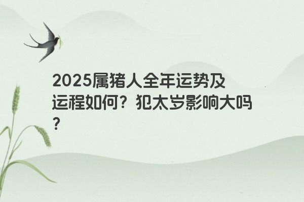 2025属猪人全年运势及运程如何？犯太岁影响大吗？