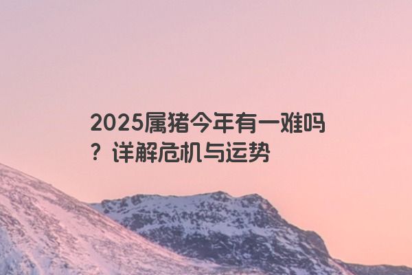 2025属猪今年有一难吗？详解危机与运势
