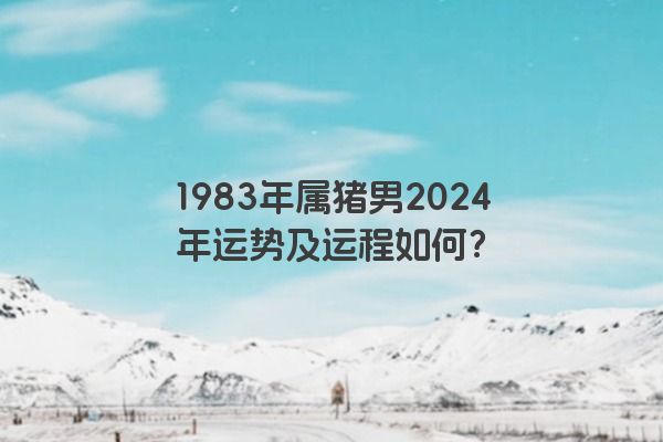 1983年属猪男2024年运势及运程如何？