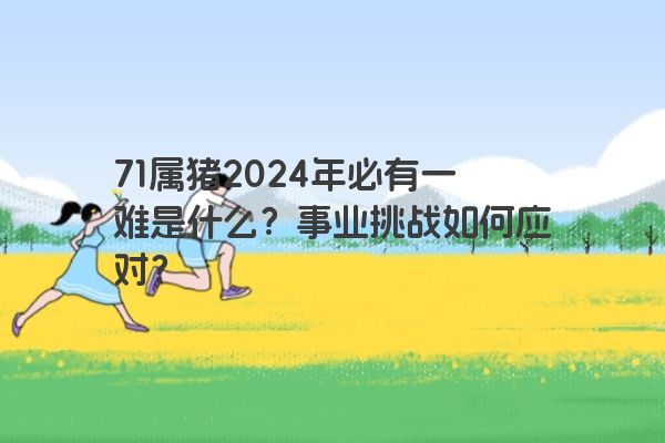 71属猪2024年必有一难是什么？事业挑战如何应对？