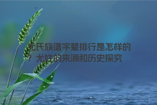 尤氏族谱字辈排行是怎样的？尤姓的来源和历史探究