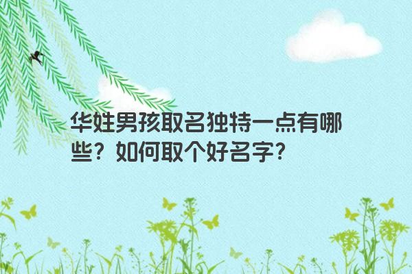 华姓男孩取名独特一点有哪些？如何取个好名字？