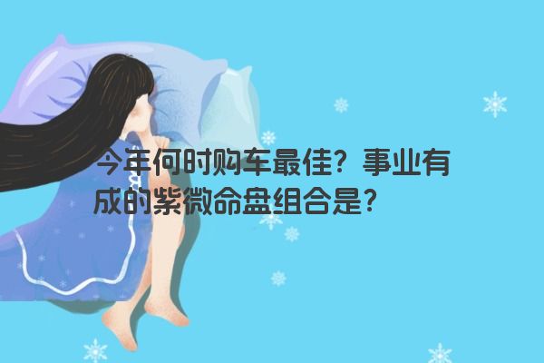 今年何时购车最佳？事业有成的紫微命盘组合是？