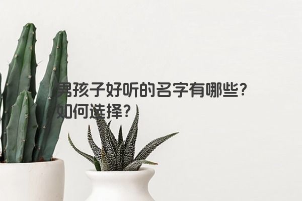 男孩子好听的名字有哪些？如何选择？