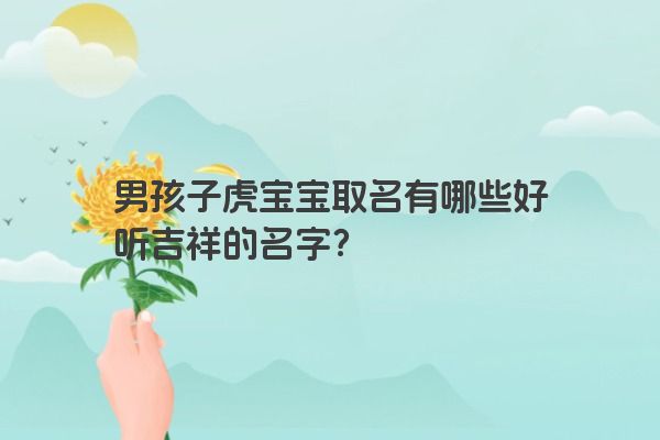 男孩子虎宝宝取名有哪些好听吉祥的名字？