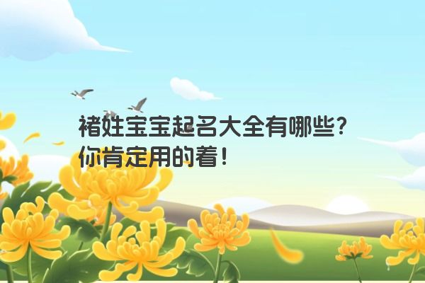 褚姓宝宝起名大全有哪些？你肯定用的着！