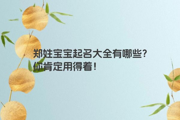 郑姓宝宝起名大全有哪些？你肯定用得着！