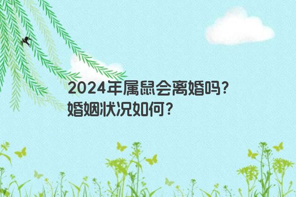 2024年属鼠会离婚吗？婚姻状况如何？