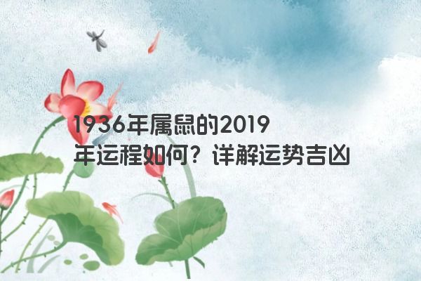 1936年属鼠的2019年运程如何？详解运势吉凶