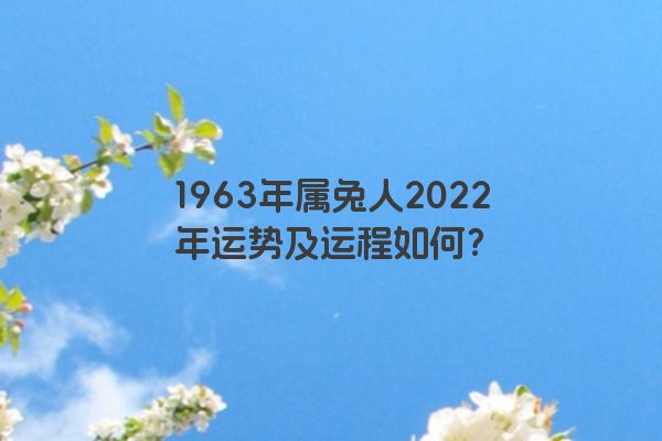 1963年属兔人2022年运势及运程如何？