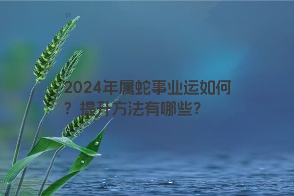 2024年属蛇事业运如何？提升方法有哪些？