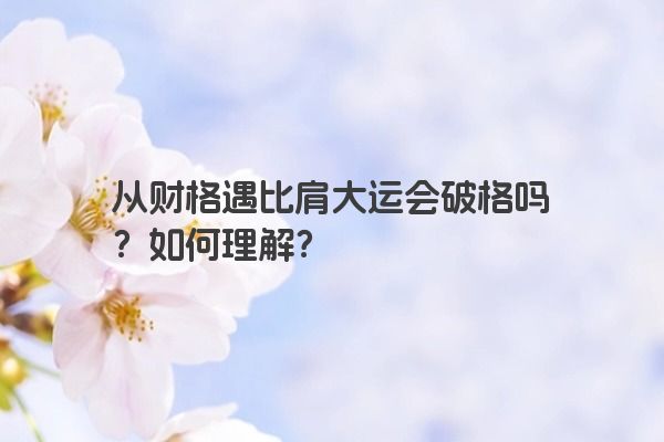 从财格遇比肩大运会破格吗？如何理解？