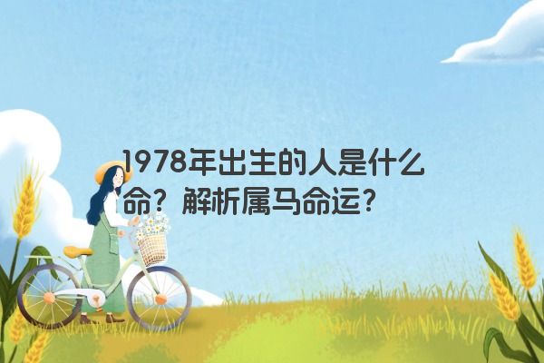 1978年出生的人是什么命？解析属马命运？