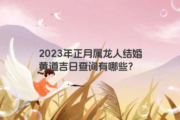 2023年正月属龙人结婚黄道吉日查询有哪些？