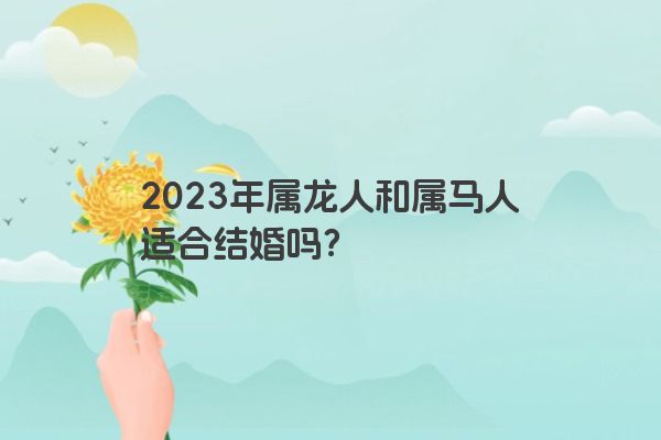 2023年属龙人和属马人适合结婚吗？
