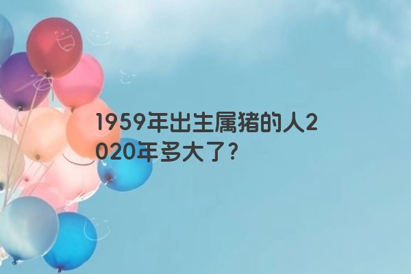 1959年出生属猪的人2020年多大了？