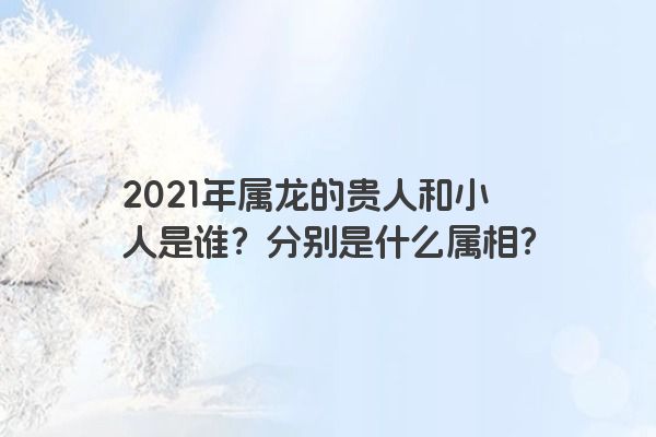 2021年属龙的贵人和小人是谁？分别是什么属相？