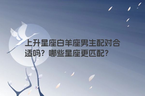 上升星座白羊座男生配对合适吗？哪些星座更匹配？