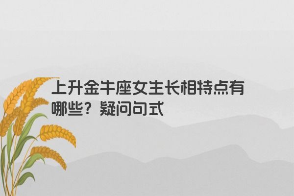 上升金牛座女生长相特点有哪些？疑问句式