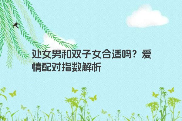 处女男和双子女合适吗？爱情配对指数解析