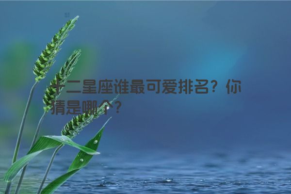十二星座谁最可爱排名？你猜是哪个？